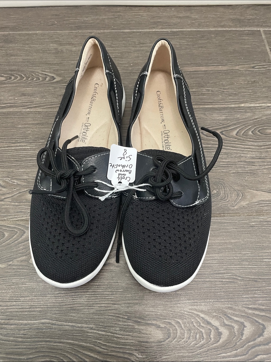 Croft & Barrow Black Lace-Up Knit Casual Boots